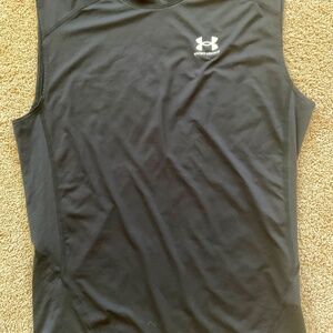 Under Armour Heat Gear Compression Sleeveless Shirt Mens Black XXL 2XL